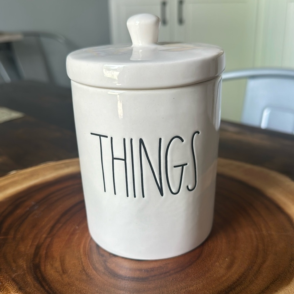 Rae Dunn THINGS holder with lid